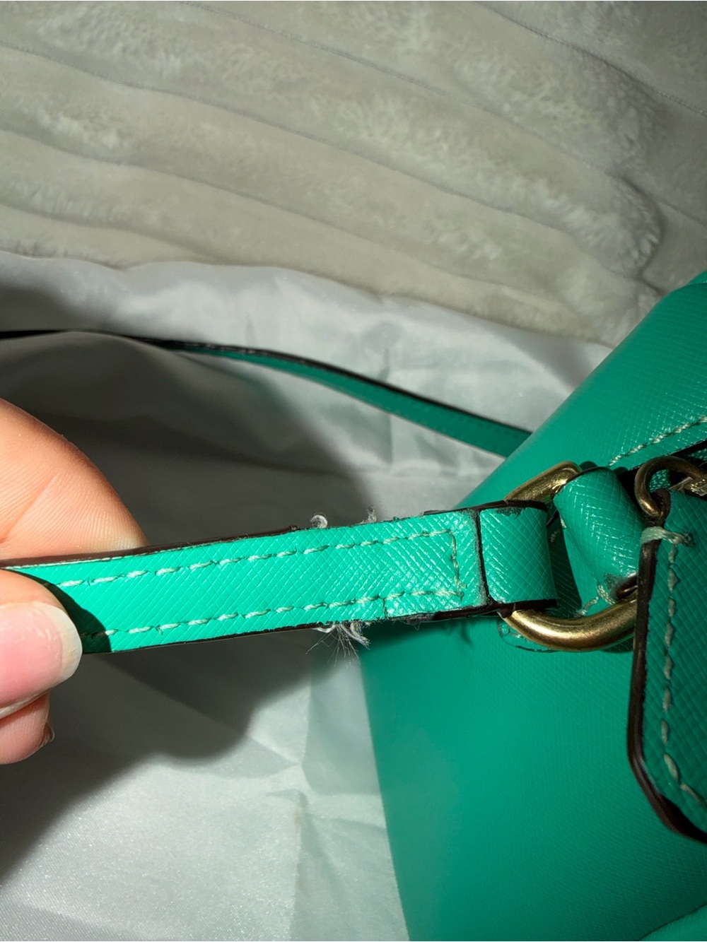 COACH Teal Green Leather Crossbody Bag - Picture 4 of 7